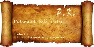 Potucsek Károly névjegykártya