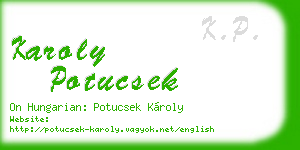 karoly potucsek business card