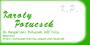 karoly potucsek business card